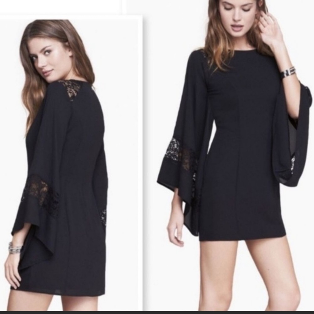 Black bell sleeve dress